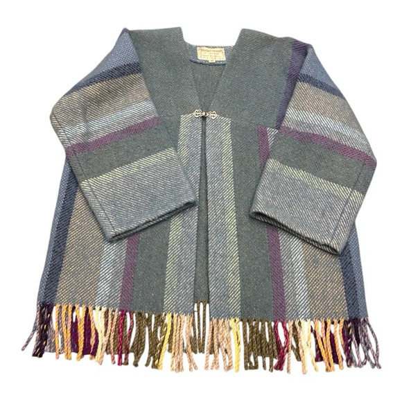 Vintage 70s Sage Cardigan Mid-Heavy Knit Retro Mod Boiled Wool Woven in Norway - Picture 2 of 8